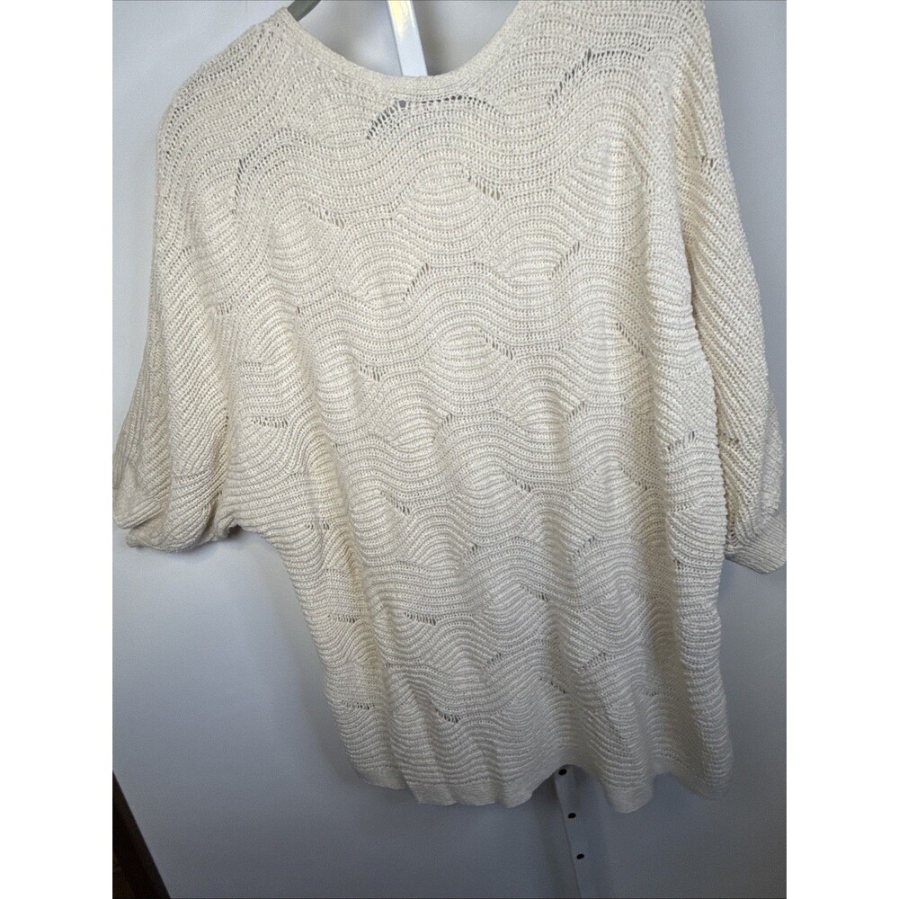 J Jill Size XL Pullover LAGENLOOK Cream Cotton Blend Sweater Oversized - Picture 5 of 7